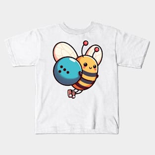 Bee at Bowling with Bowling ball Kids T-Shirt